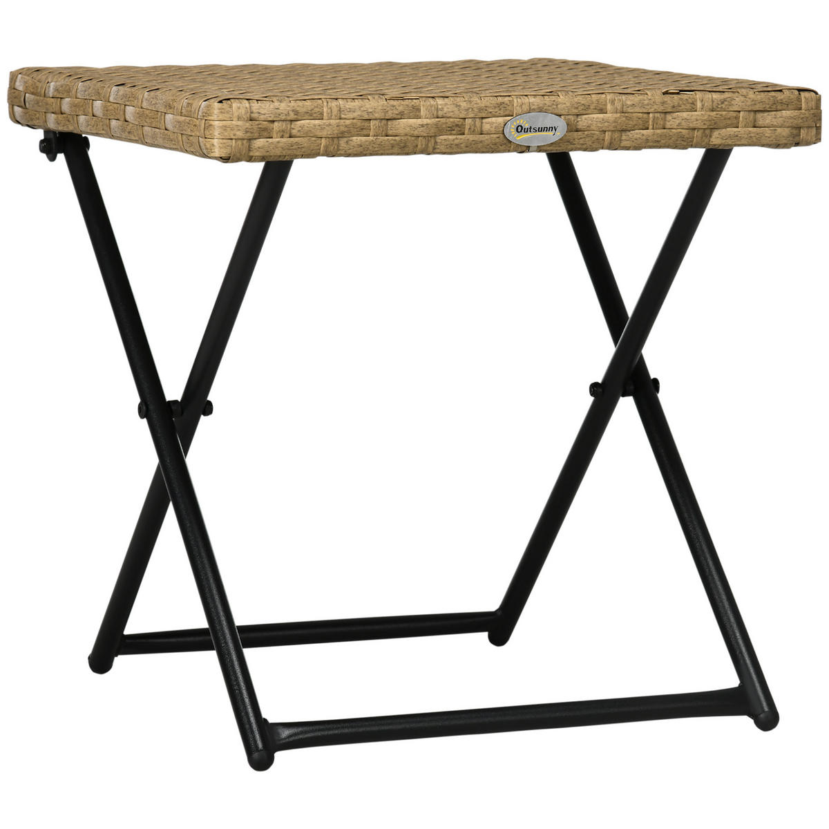 BALKONTISCH DE-06790 klappbar Natur - Naturfarben, Kunststoff/Metall (40/40/40cm) - ComfortXL