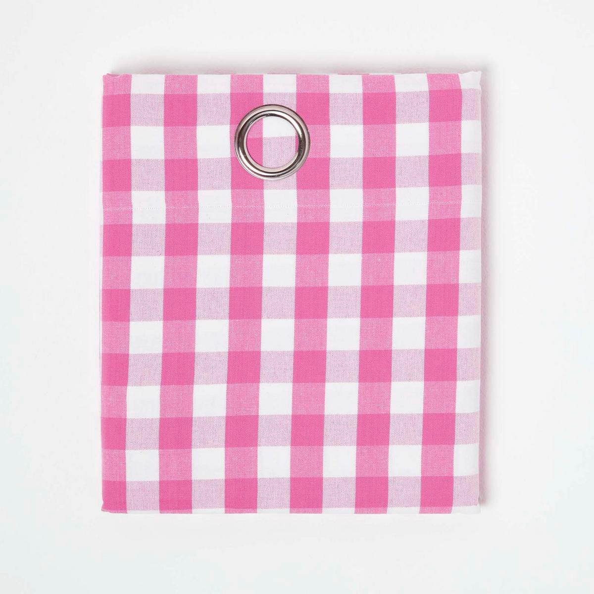 ÖSENVORHANG Karomuster blickdicht 2er-Set, 117/137 cm - Pink, Textil (117/137cm) - Homescapes