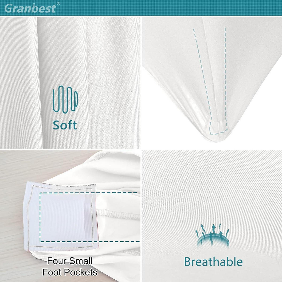 STEHTISCHHUSSEN 1er Set Weiß Ø 80-85cm - Weiß, Textil (85/120cm)