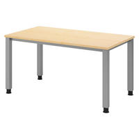 SCHREIBTISCH Serie-Q 80/140/74 cm in Ahornfarben/Silberfarben - Silberfarben/Ahornfarben, Holzwerkstoff (80/140/74cm) - bümö