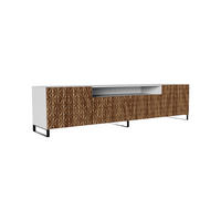 TV-SCHRANK Cali III 200 cm, dreitürig, weiß, catania - Weiß/Braun, Kunststoff (200/53/41cm) - Margaret Hadas24