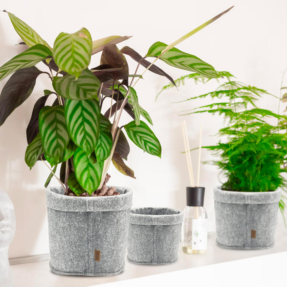 AUFBEWAHRUNGSKÖRBE 3er-Set - Hellgrau, Textil (23/23/23cm) - Miqio Design