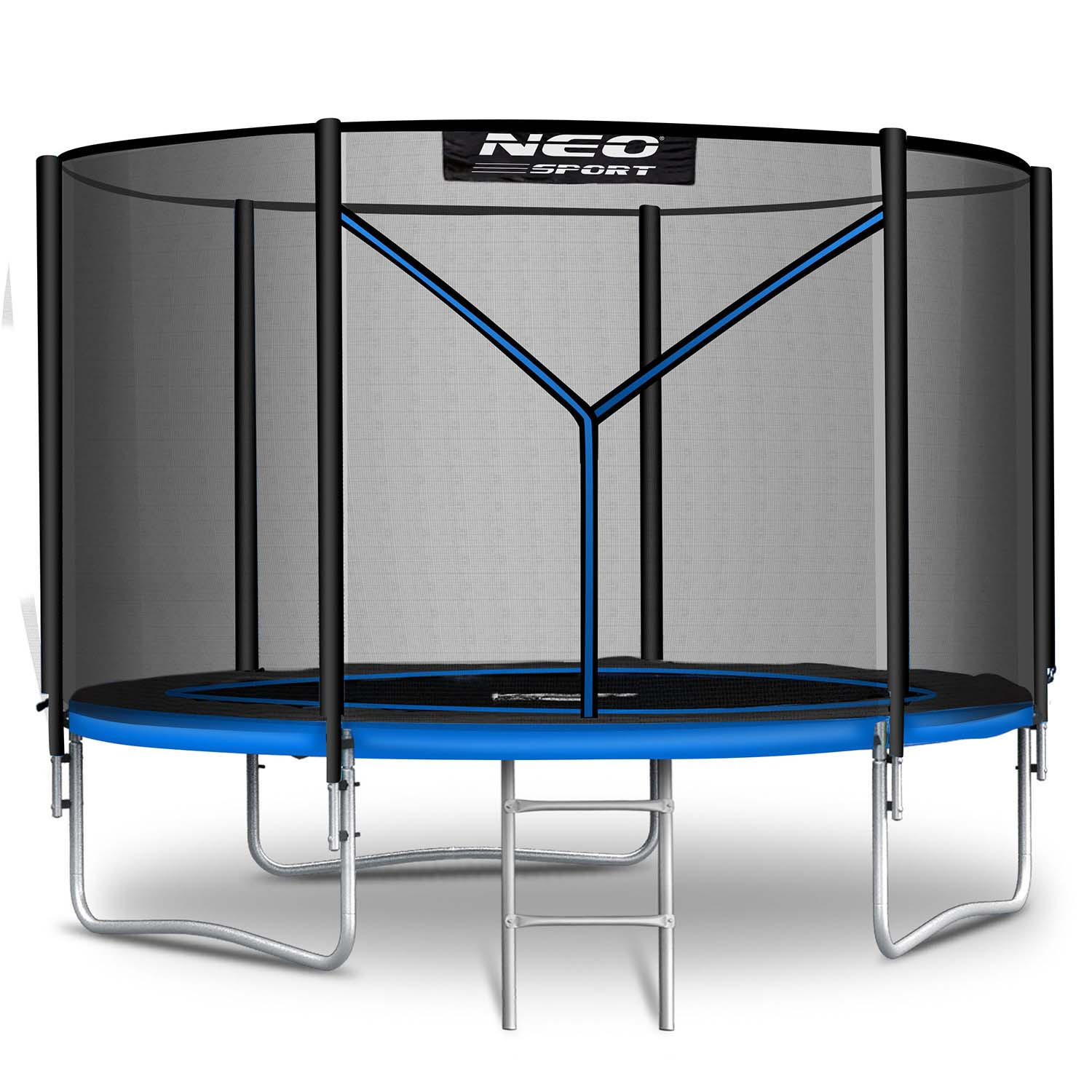 GARTENTRAMPOLIN 10 ft/312 cm mit Außennetz und Leiter - Blau, Metall (312/312cm)