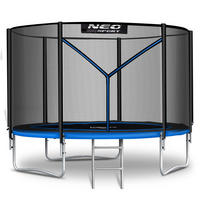 GARTENTRAMPOLIN 10 ft/312 cm mit Außennetz und Leiter - Blau, Metall (312/312cm)