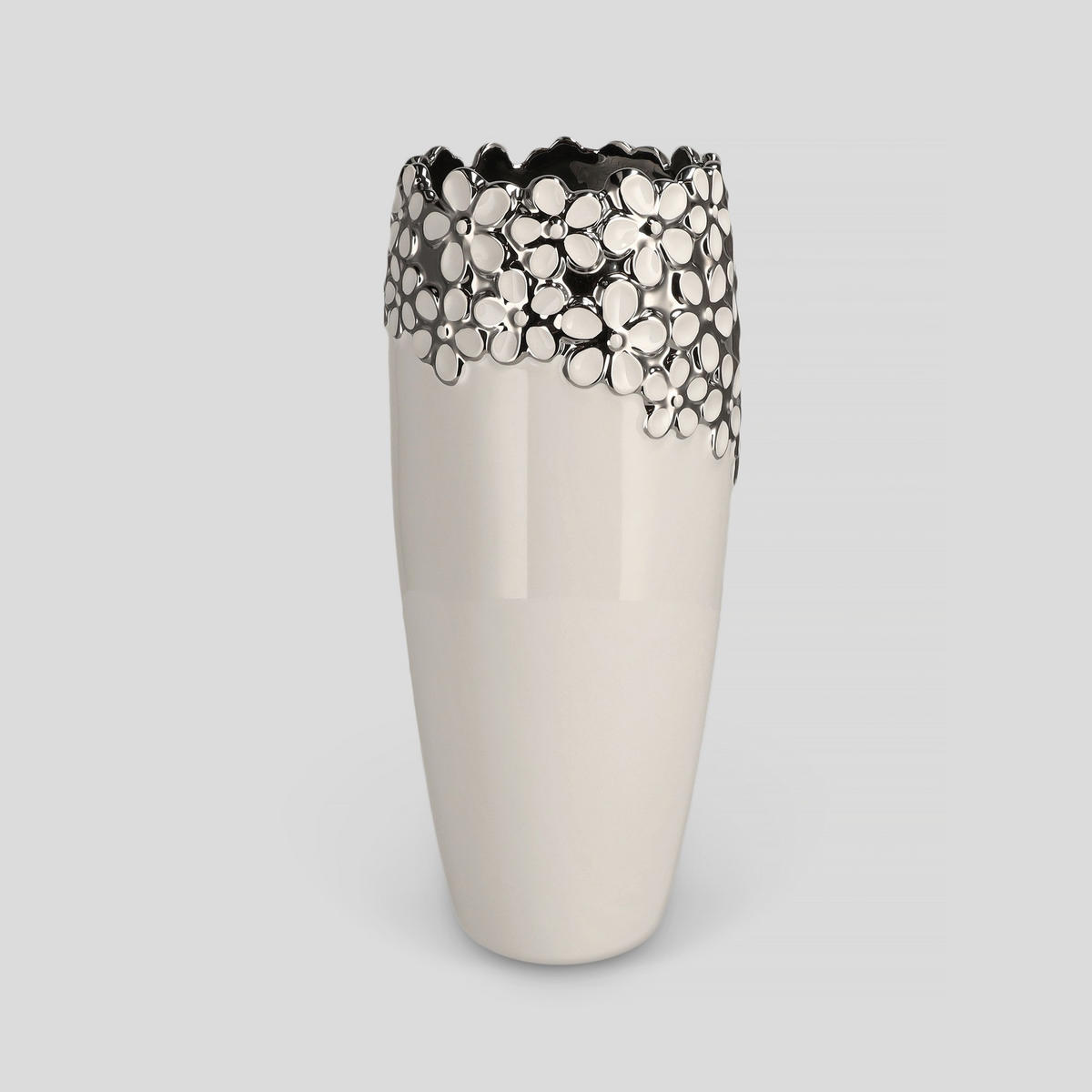 VASE Flosales tube - Weiß, Stein (33cm) - home&you
