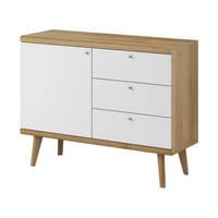 KOMMODE – PKSZ107 – 107 cm – Primo – Weiß / Sonoma Eiche - Weiß, Holzwerkstoff (107/83/40cm) - hi-markt