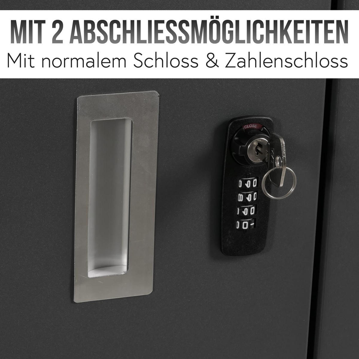 MÜLLTONNENBOX 4er 116,5x263x80cm erweiterbar Anthrazit - Anthrazit, Metall (263/116.5/80cm) - PROREGAL