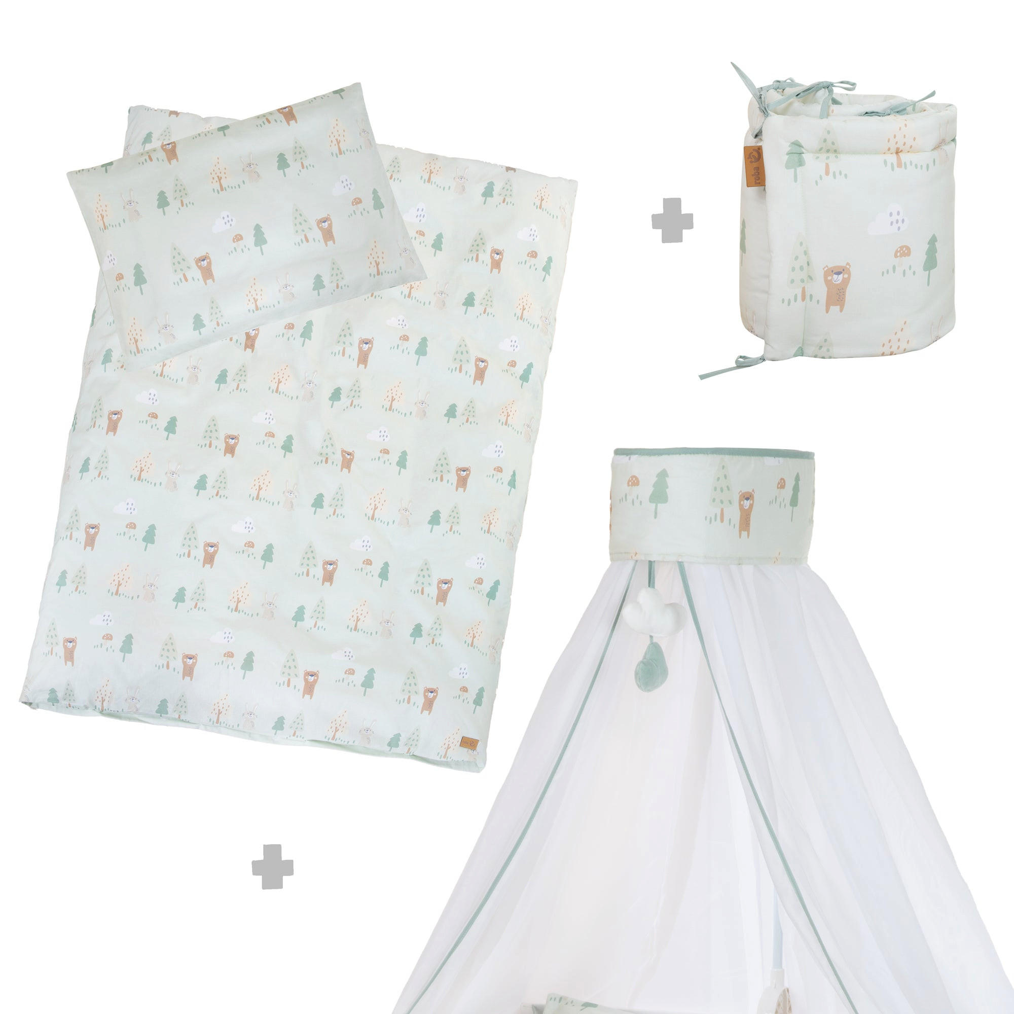 BABYBETTWÄSCHE Woodland Buddies - Weiß, Textil (100/135cm) - Roba