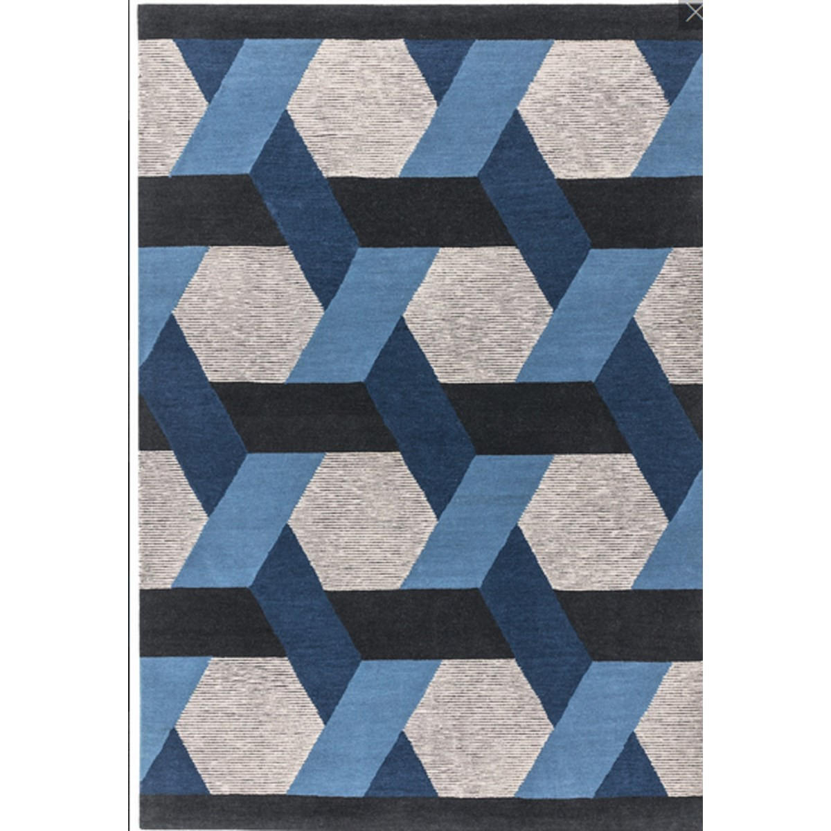 TEPPICH Flachgewebter für Wohn- und Schlafzimmer CAMPTON Blau 200 x 300 cm - Blau, Naturmaterialien (200/300cm) - Novatrend