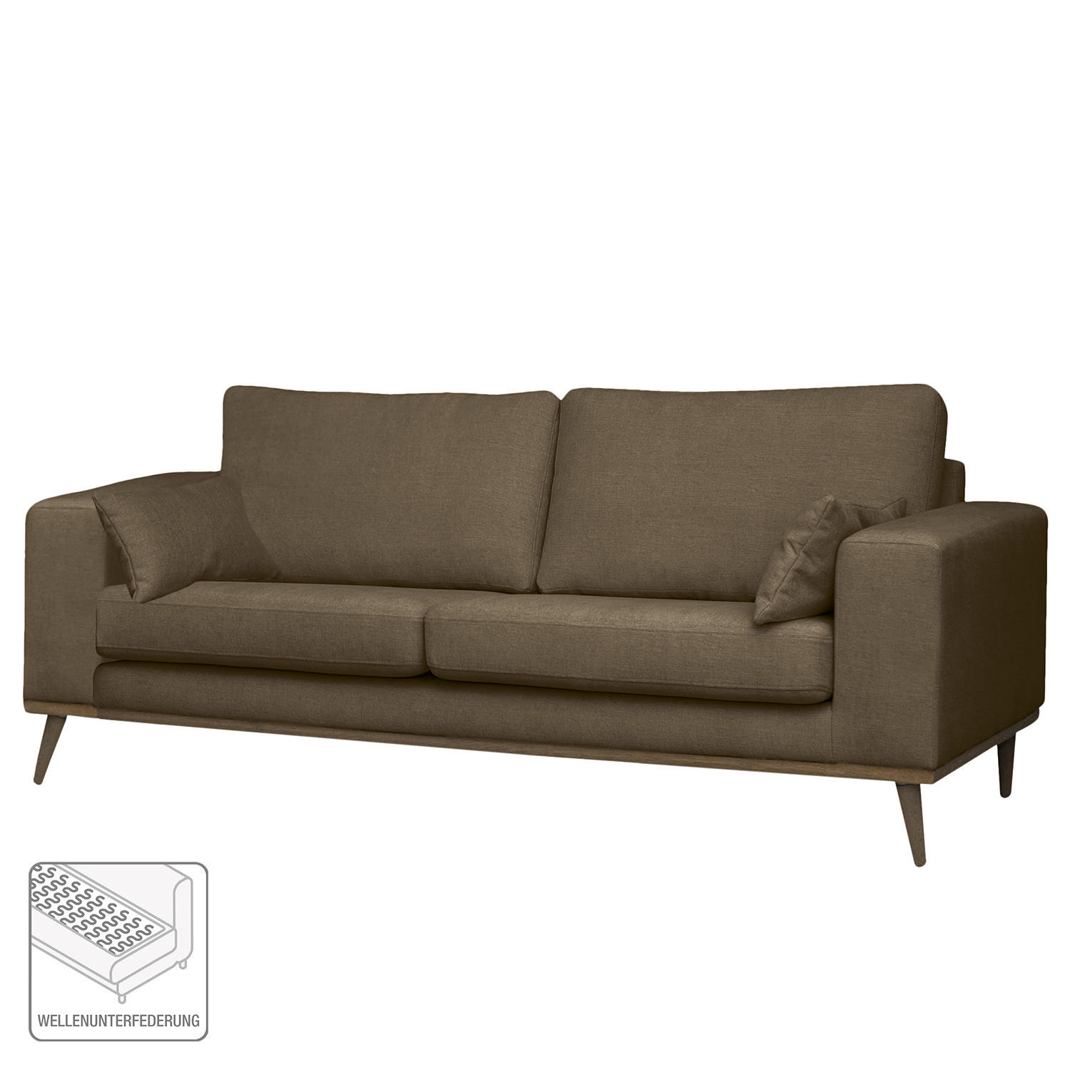 2-SITZER SOFA - Eichefarben/Beige, Textil (197/81/88cm) - home24