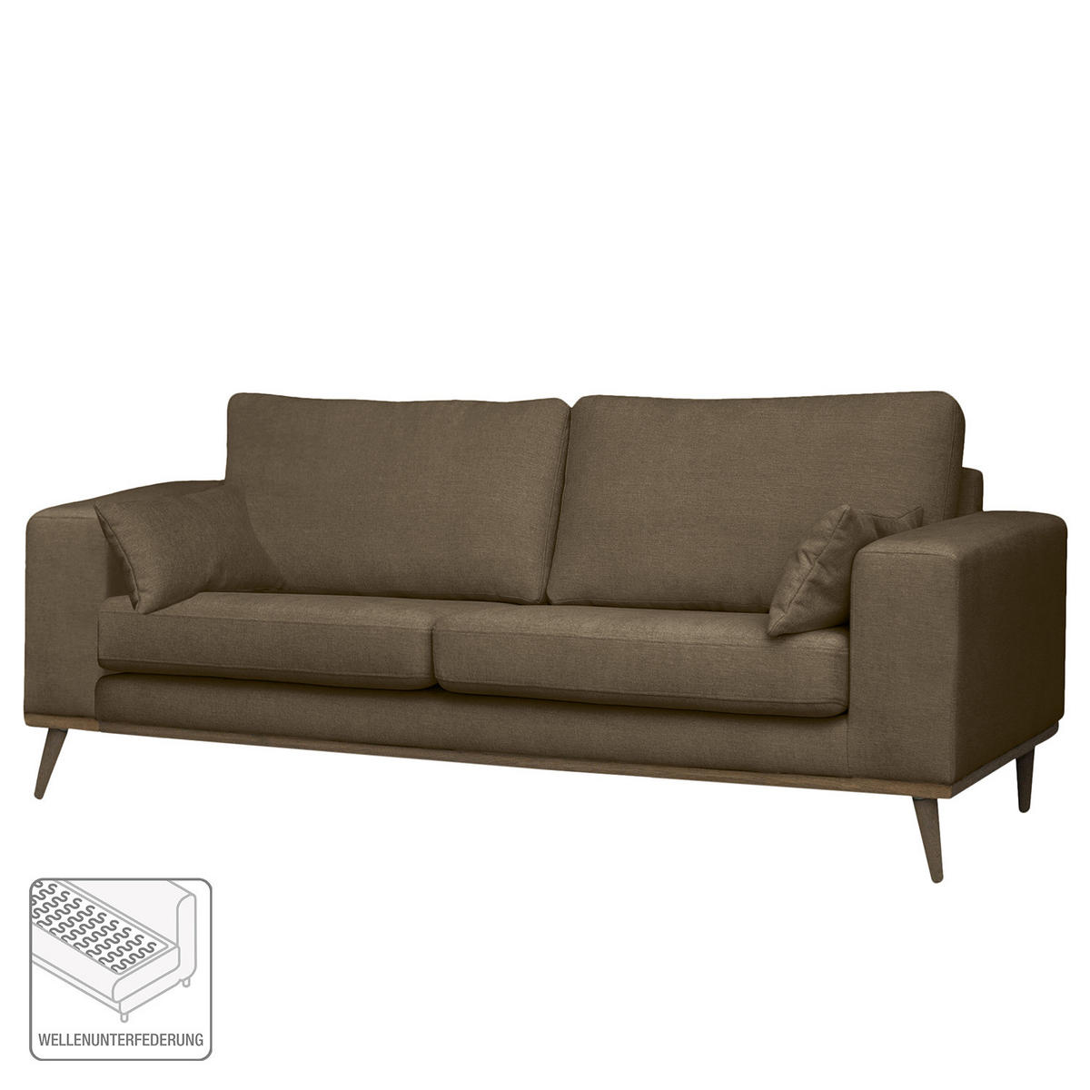 2-SITZER SOFA - Eichefarben/Beige, Textil (197/81/88cm) - home24