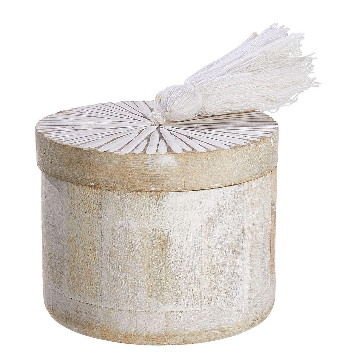 AUFBEWAHRUNGSDOSE Bondi - Weiß, Holz (11/9/11cm) - Butlers