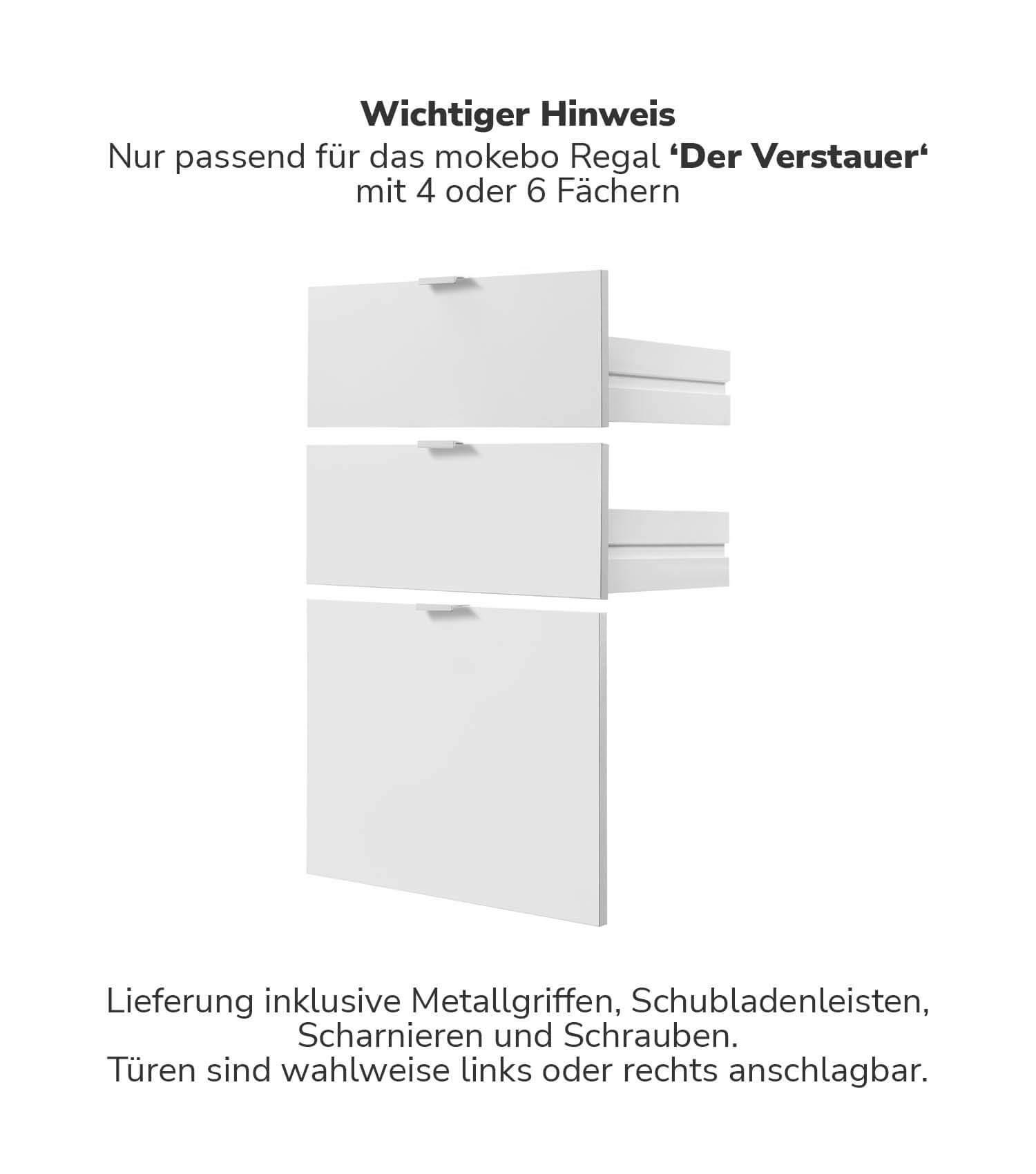 REGALEINSATZ Die Aufgeräumten - Weiß, Holzwerkstoff (41/68/2cm) - Mokebo