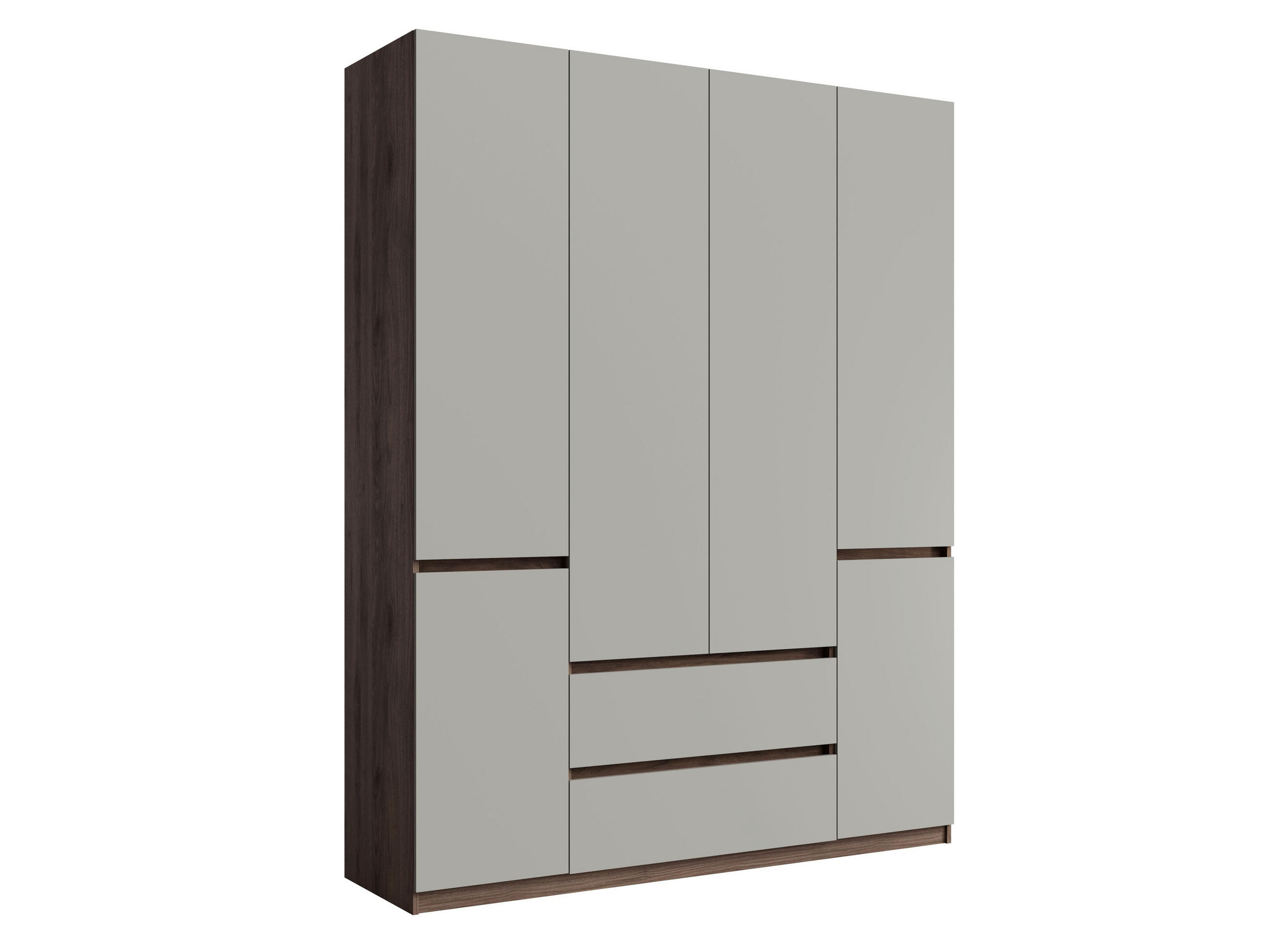 KLEIDERSCHRANK Walnuss, Neutralgrau 180/230,5/49,8 - Walnussfarben/Grau, Holzwerkstoff (180/231/50cm) - RAUMHIRSCH FURNITURE