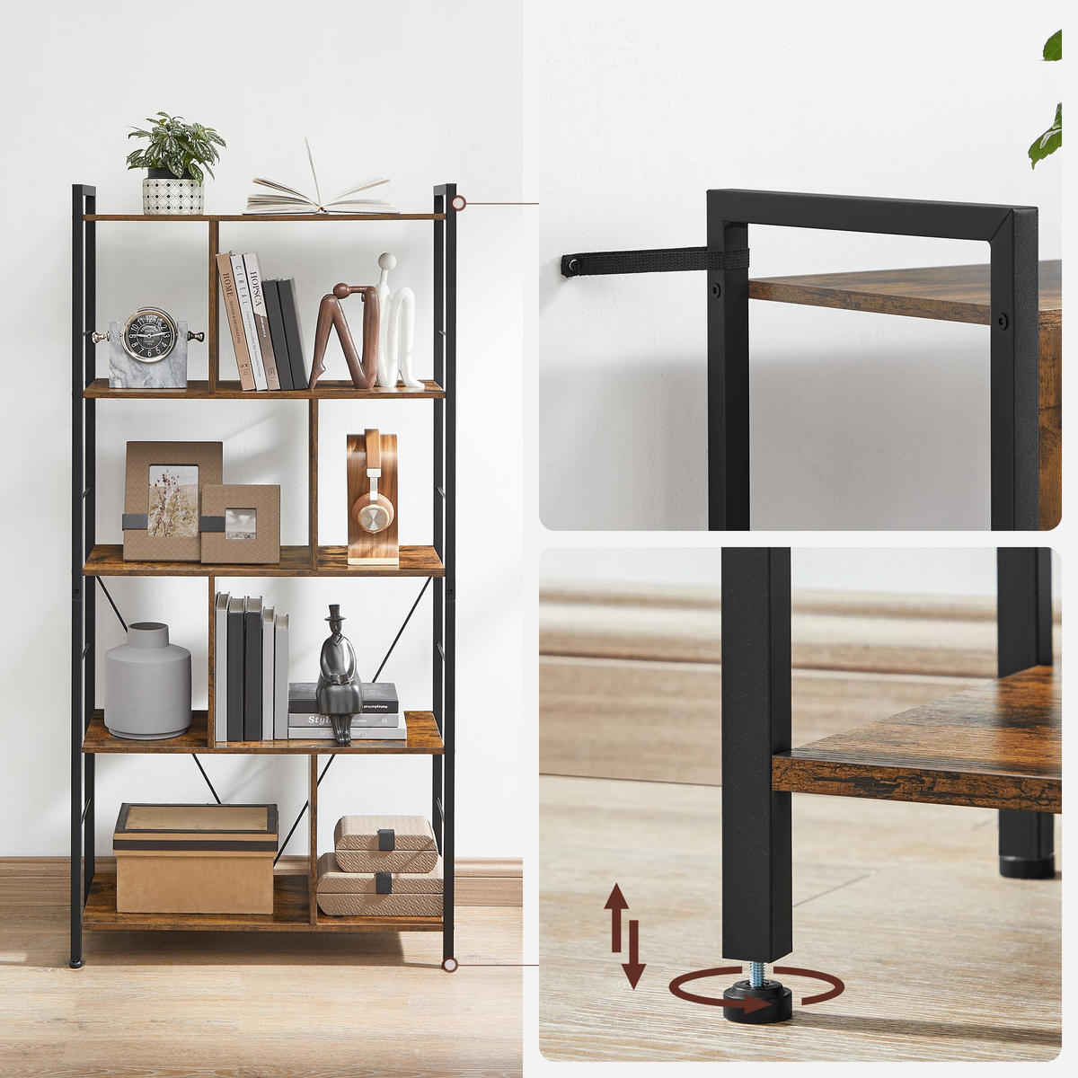 BÜCHERREGAL - Braun, Holzwerkstoff (30/150/74cm) - Hansiro