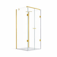 DUSCHKABINE Emma 80x80x80cm U-Form+DT- Gold - Goldfarben, Glas (80/80/195cm) -  Glaswerk Westfalen