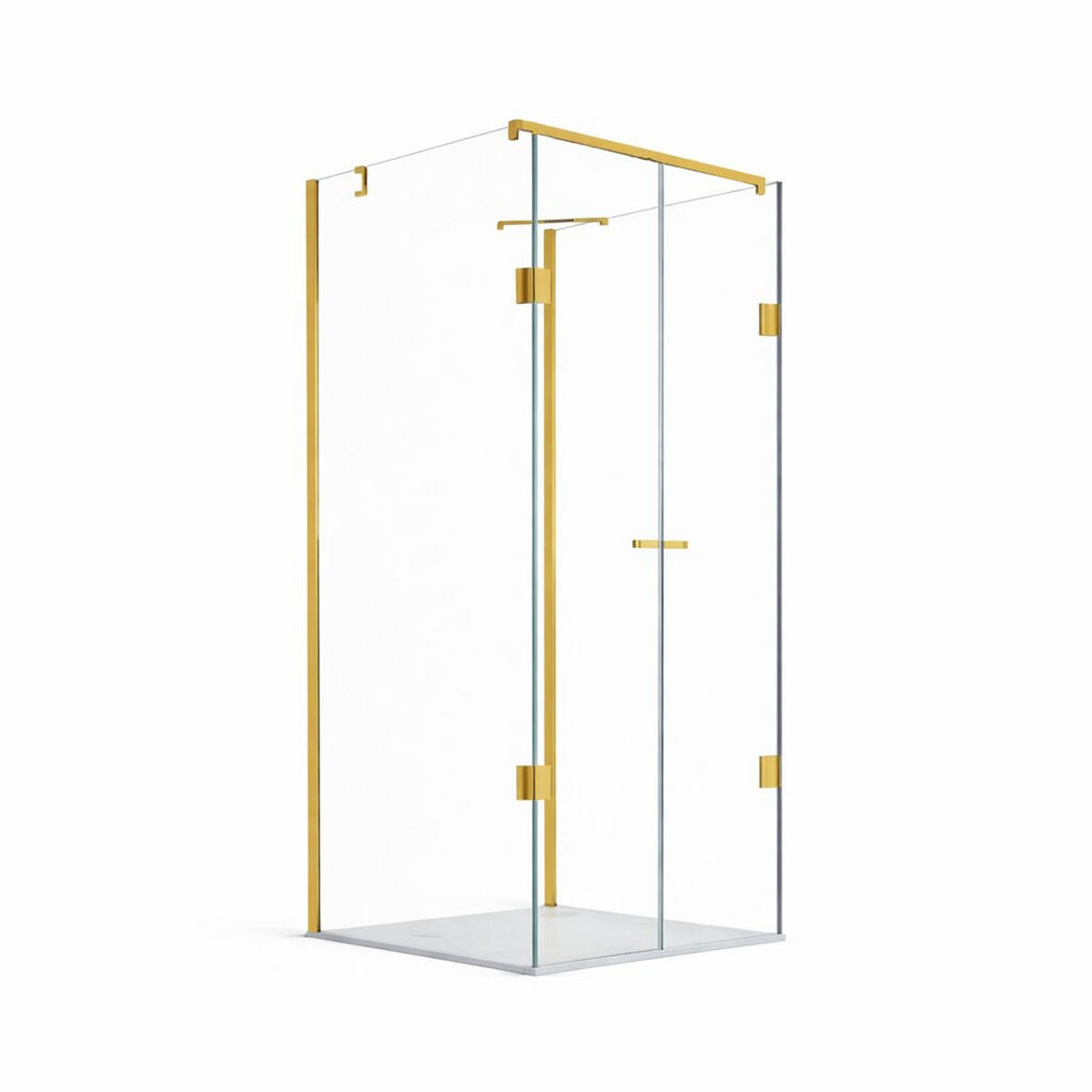 DUSCHKABINE Emma 80x80x80cm U-Form+DT- Gold - Goldfarben, Glas (80/80/195cm) -  Glaswerk Westfalen