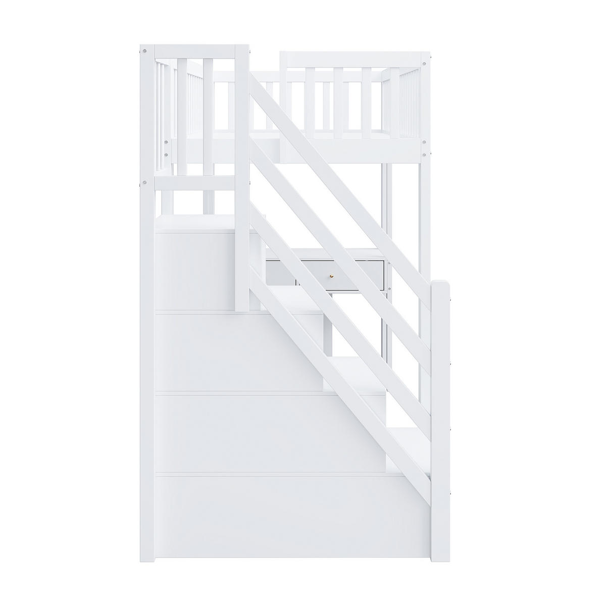 HOCHBETT 90x200 cm Tisch Treppe weiß - Weiß, Holz (90/200cm) - LEBENLANG