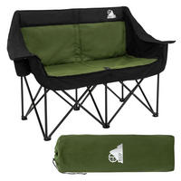 CAMPINGSTUHL 2-Sitzer Khaki faltbar mit Stahlgestell 54,5x145,92 cm - Grün, Textil (145/92/54.5cm) - ECD-Germany