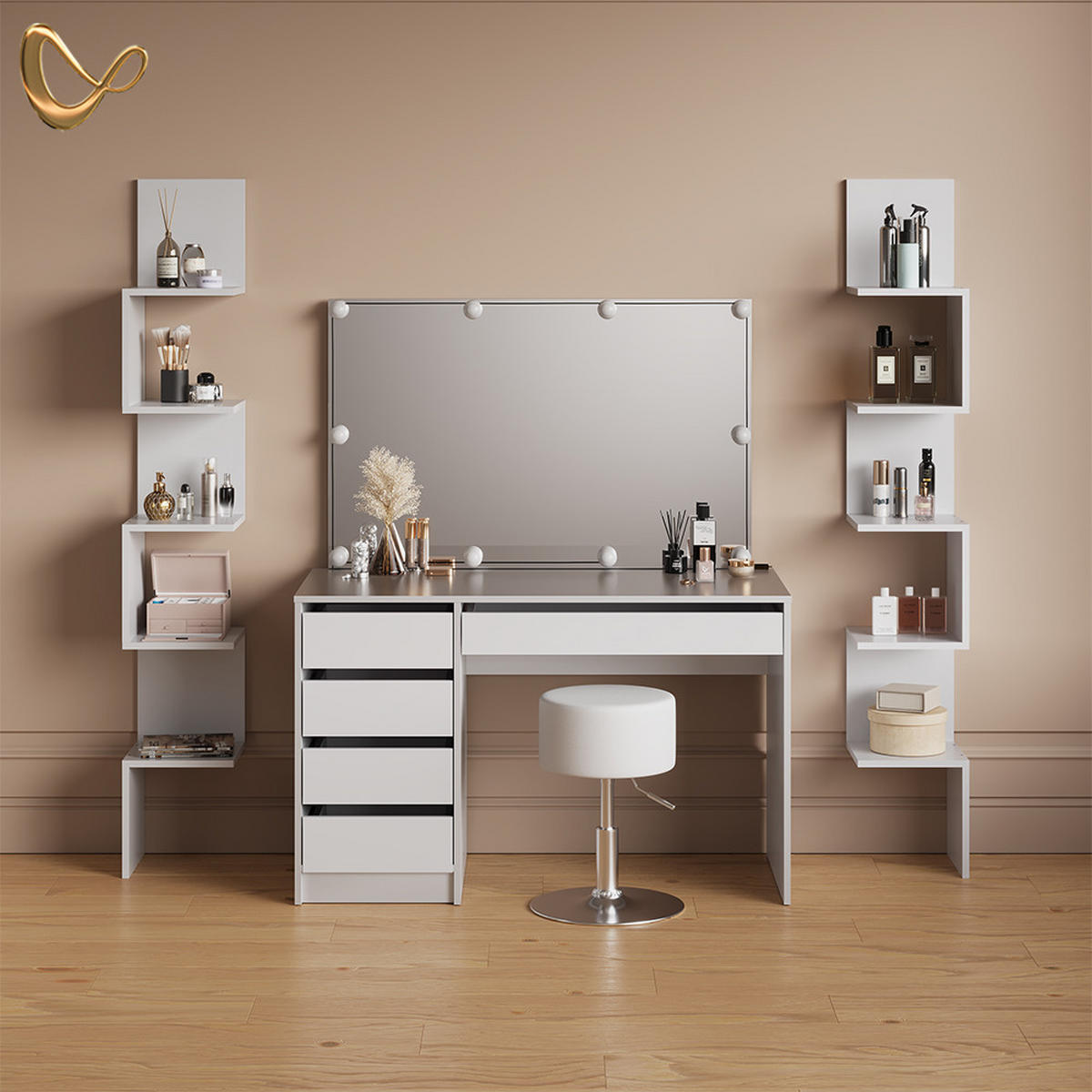 ECKREGAL Vesuvio Weiß 28 x 175.4 cm 2er Set - Weiß, Holzwerkstoff (28/175.4/28cm) - Livinity®