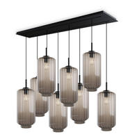 HÄNGELEUCHTE Velo 8-flammig Klar Ø 18cm - Klar/Schwarz, Glas (18/18/33cm) - s.luce