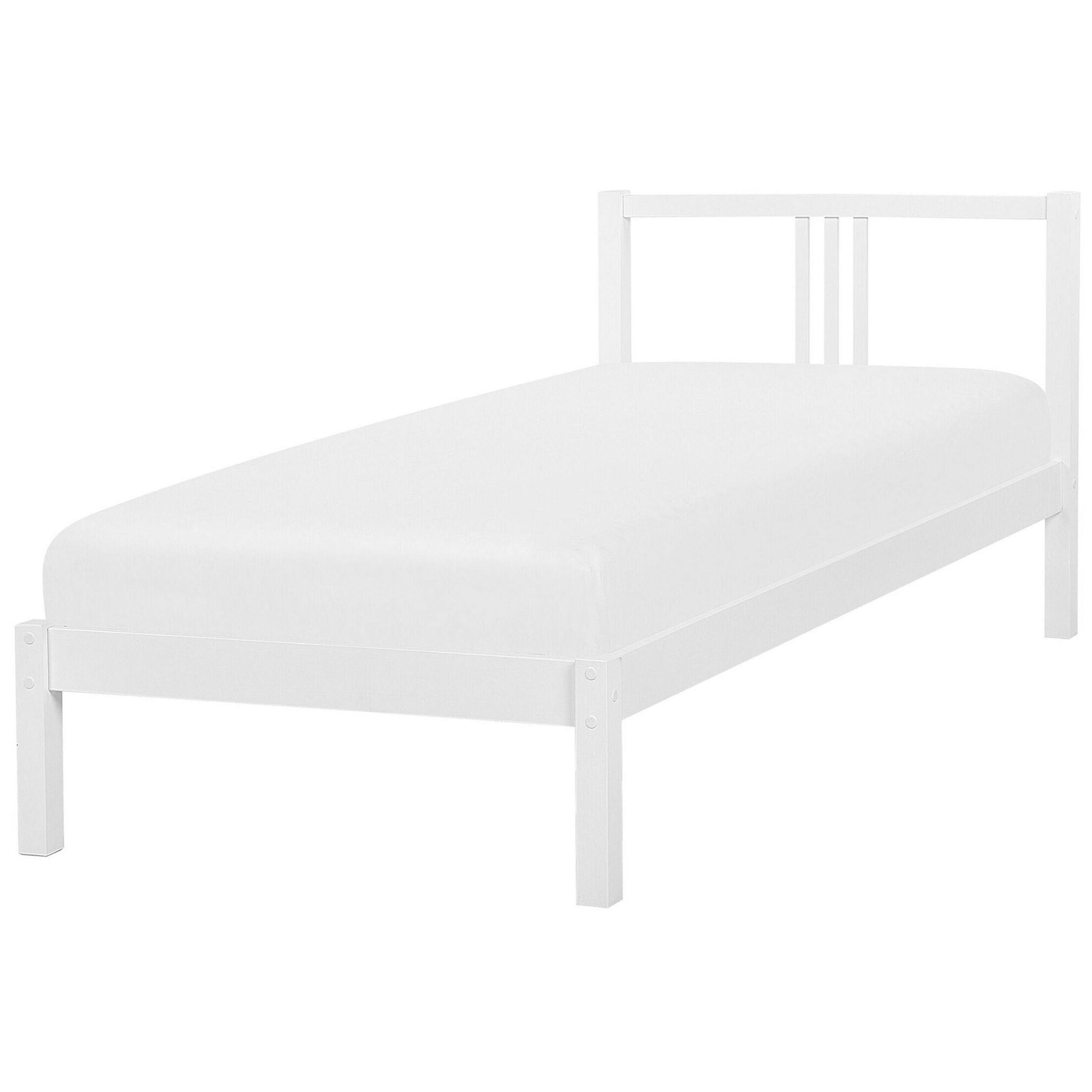 Beliani POSTEL s roštem 90/200 cm Bílá Vannes