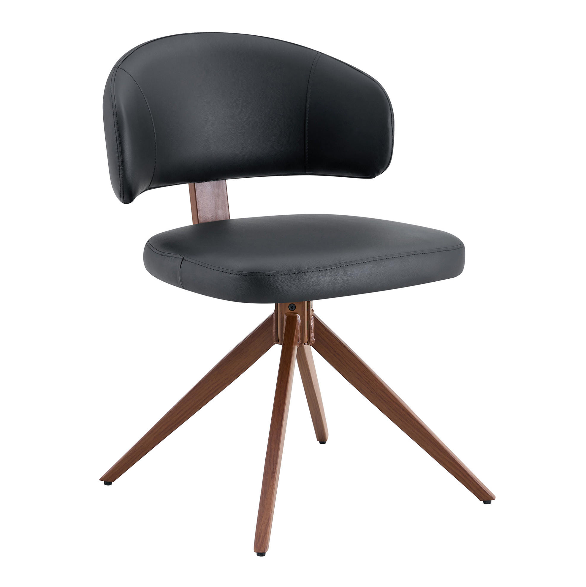 DREHSTUHL mit 360°-Drehfunktion Schwarz PU - Schwarz, Metall (50.5/77/54.5cm) - Meubliv