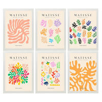 POSTER Set Mit 6 Illustrationen Von Henri Matisse Vegetation A3 Weißer Rahmen - Weiß, Papier (29/3cm) - Nacnic