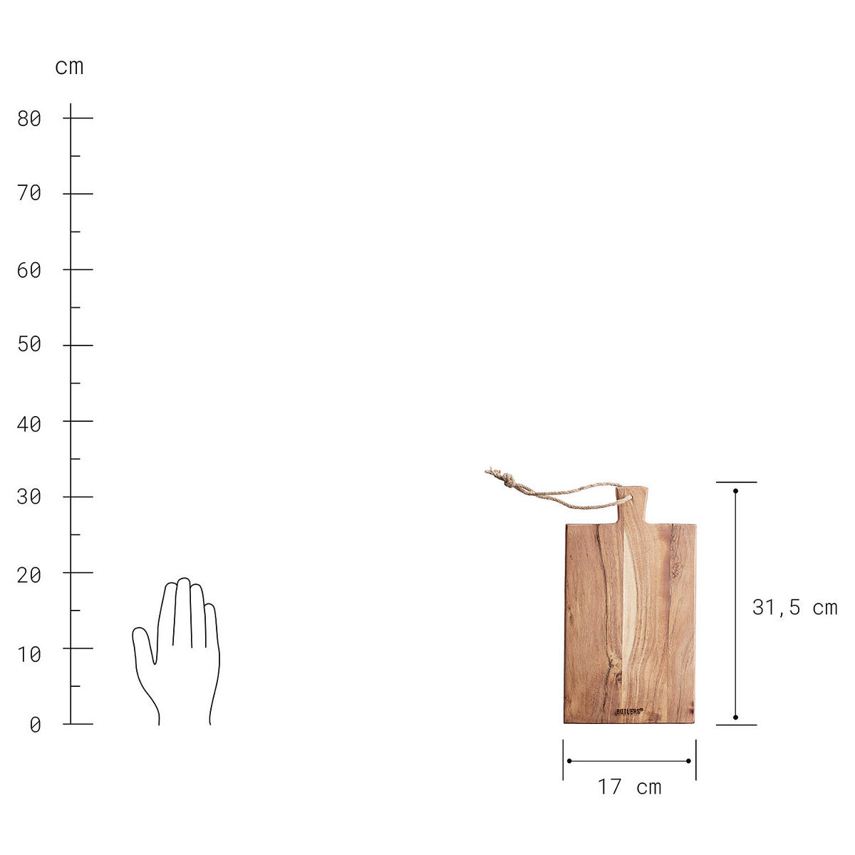 SCHNEIDEBRETT Cutting Crew - Braun, Holz (17/32cm) - Butlers