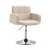 DREHSTUHL Stoff creme - Chromfarben/Creme, Textil/Metall (58/80/48cm) - CLP