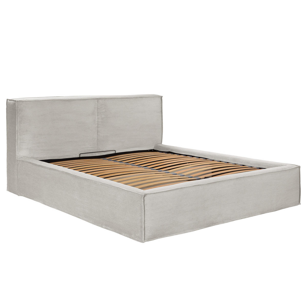 POLSTERBETT - Hellgrau, Textil (140/200cm) - home24