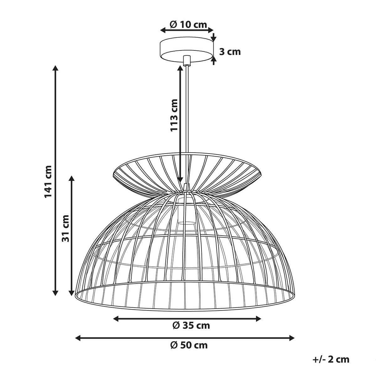 HÄNGELEUCHTE Mahanadi 50/50/141 cm - Messingfarben, Metall (50/50/141cm) - Beliani