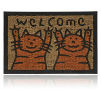 ROHOŽKA Přírodní Oranžová Černá kokosové vlákno 60x40 cm - různobarevná, textil/plast (60/40cm) - Relaxdays