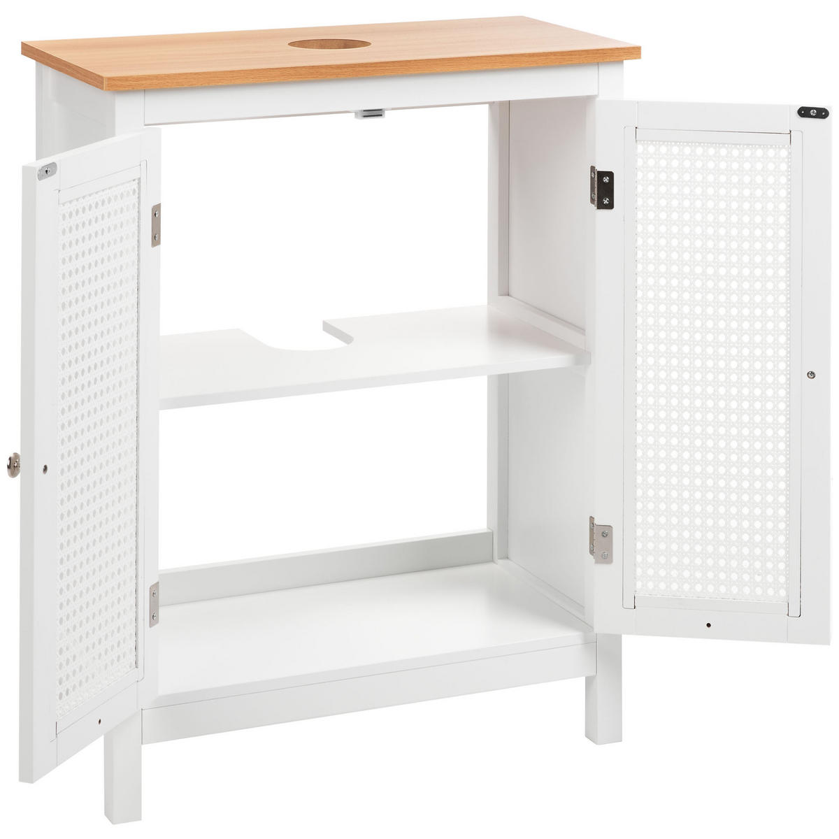 WASCHBECKENUNTERSCHRANK 60 cm Weiß Alamos - Weiß, Holzwerkstoff (60/75/30cm) - Beliani