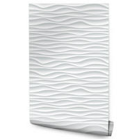 VLIESTAPETE Geometrische Wellen in 3D-Optik – Weiß, Grau – 50x1000 cm - Weiß/Grau, Papier (50/1000cm) - Muralo