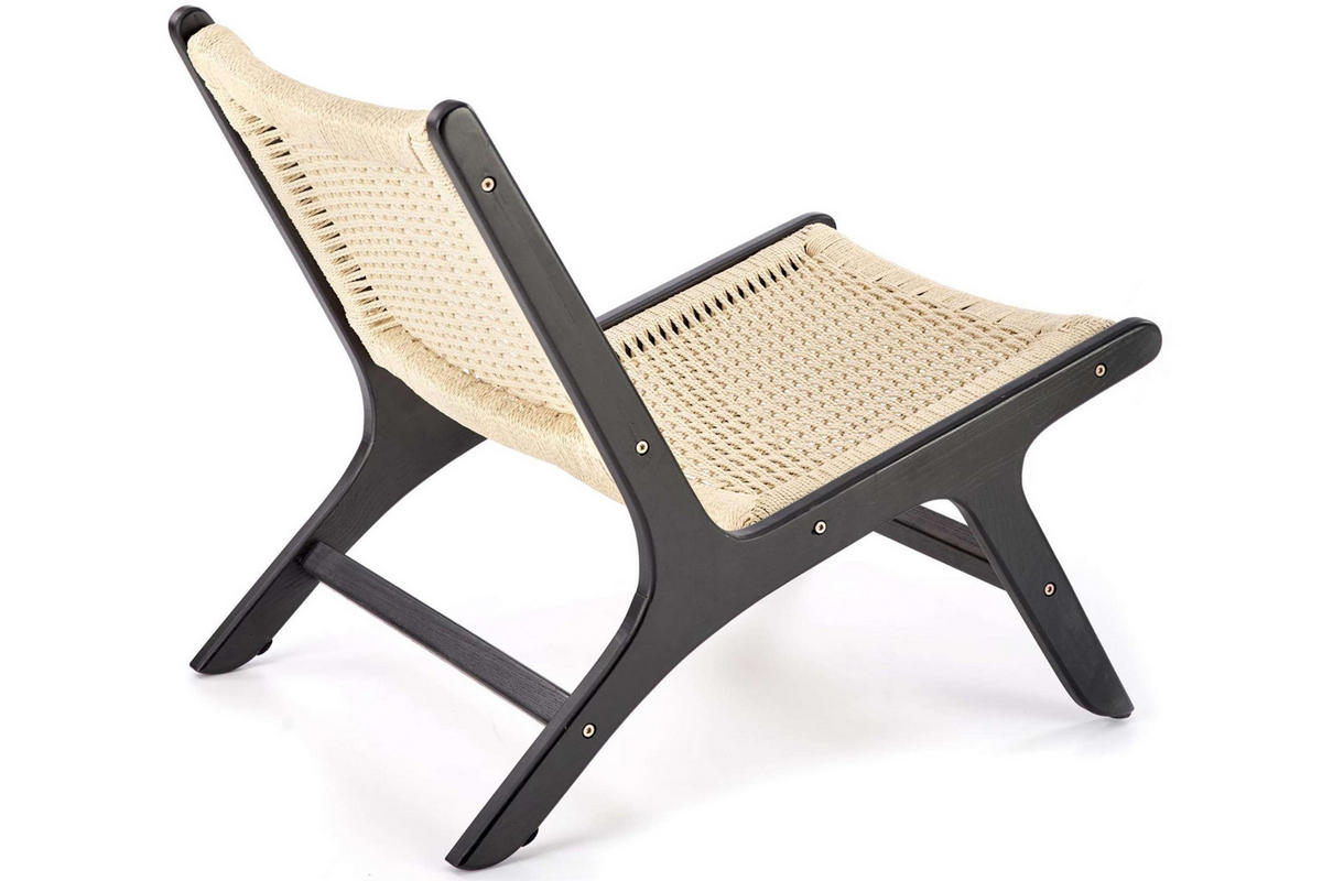GARTENSESSEL CALLIPTE Boho, beige/schwarz - Beige/Schwarz, Holz (74/84/65cm) - KONSIMO®