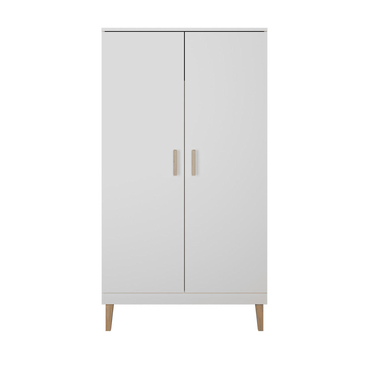 SCHRANK 2 Türen Kubi Weiß - Weiß, Holzwerkstoff (184/55/100cm) - Petits-meubles