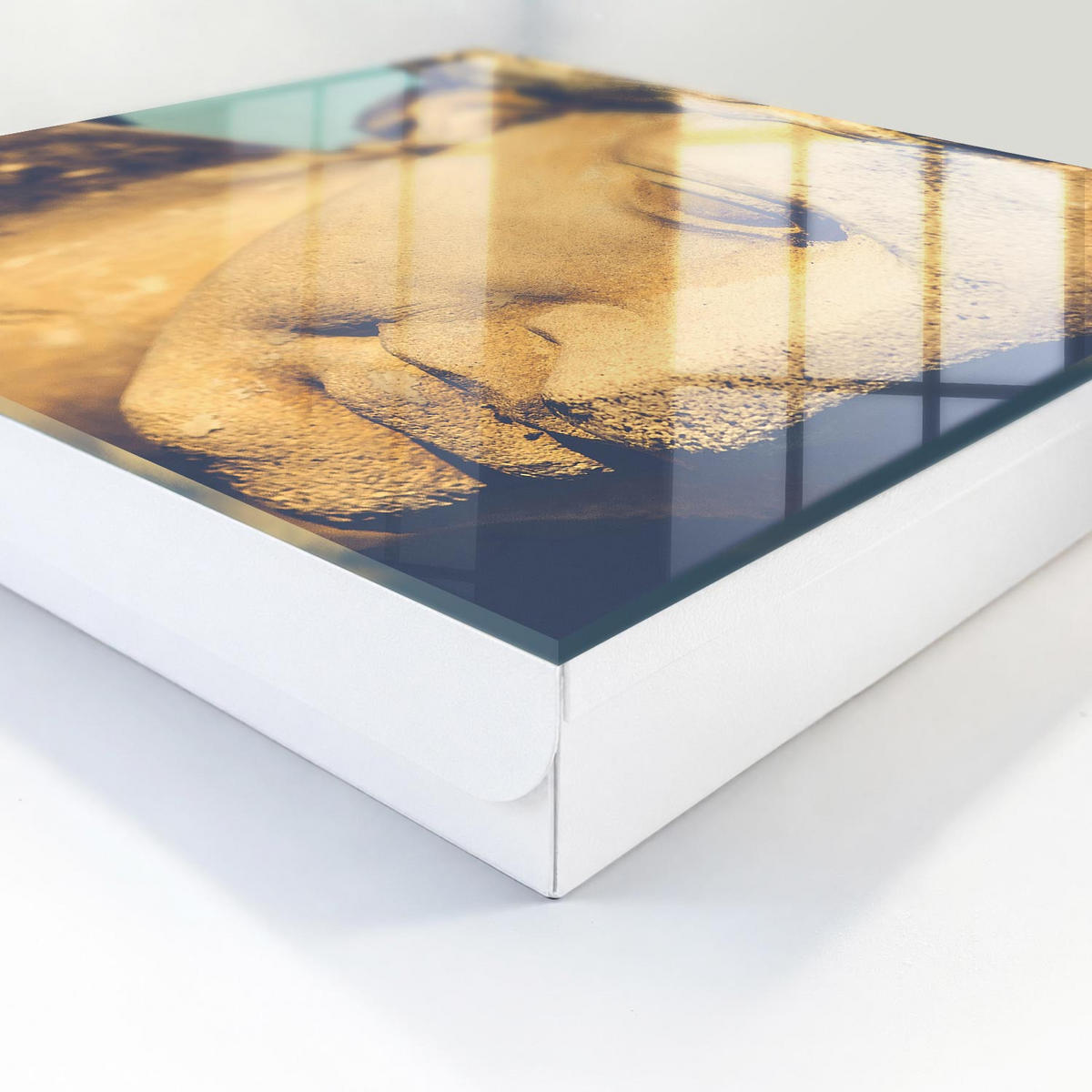 SCHLÜSSELBOX Weiß 30x30 cm – Türöffnung nach rechts - Stille Eleganz - Gelb, Metall (30/30/5cm) - TULUP