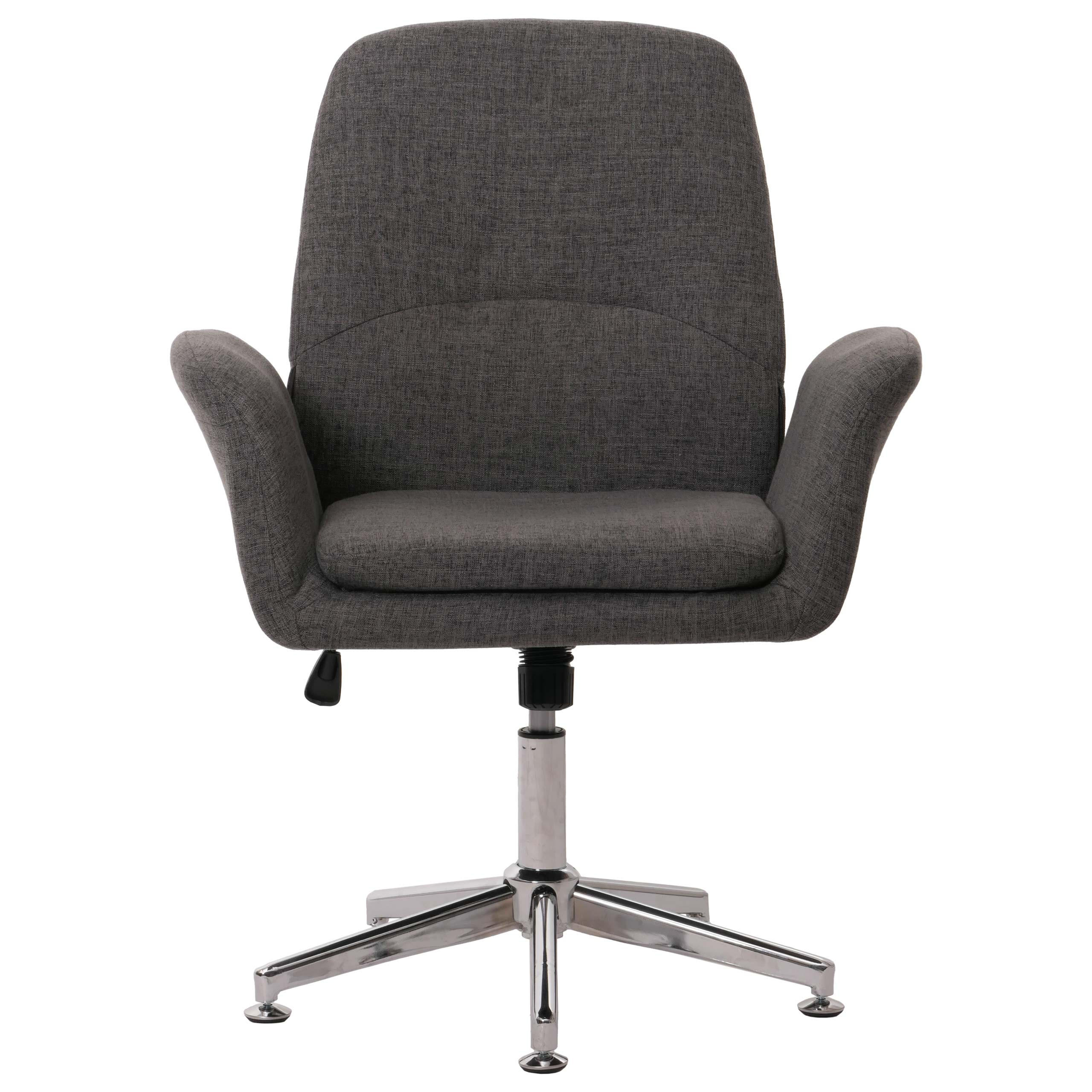 BESUCHERSTUHL HxBxT 97x75x75cm Sitzhöhe 48cm Dunkelgrau mit Armlehne höhenverstellbar Stoff/Textil - Dunkelgrau, Textil (75/97/75cm) - PROREGAL