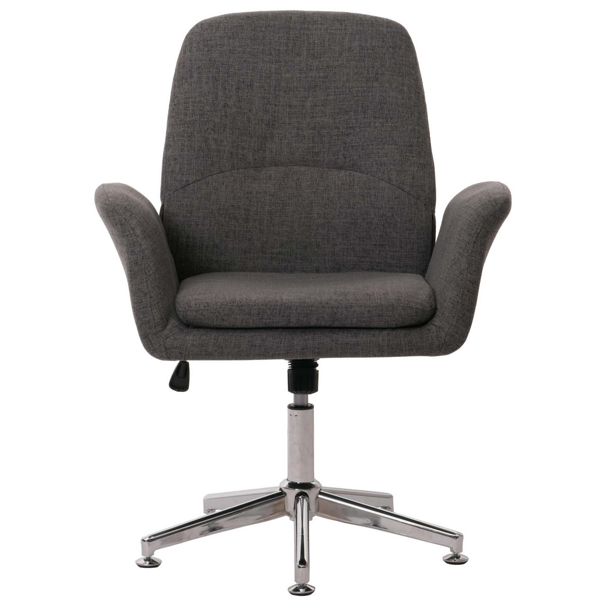 BESUCHERSTUHL HxBxT 97x75x75cm Sitzhöhe 48cm Dunkelgrau mit Armlehne höhenverstellbar Stoff/Textil - Dunkelgrau, Textil (75/97/75cm) - PROREGAL