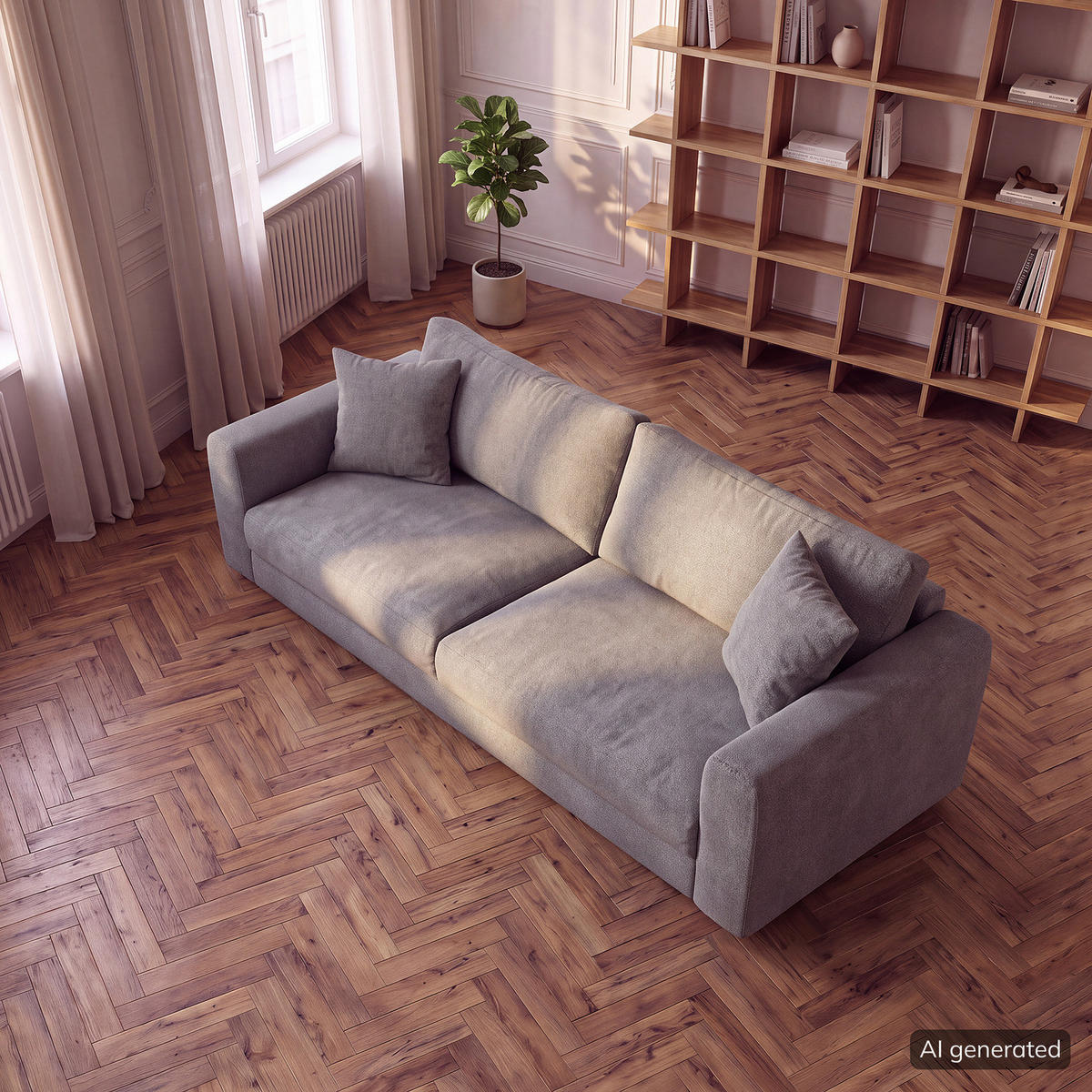3-SITZER SOFA - Schwarz/Grau, Holz/Kunststoff (238/79/106cm) - home24