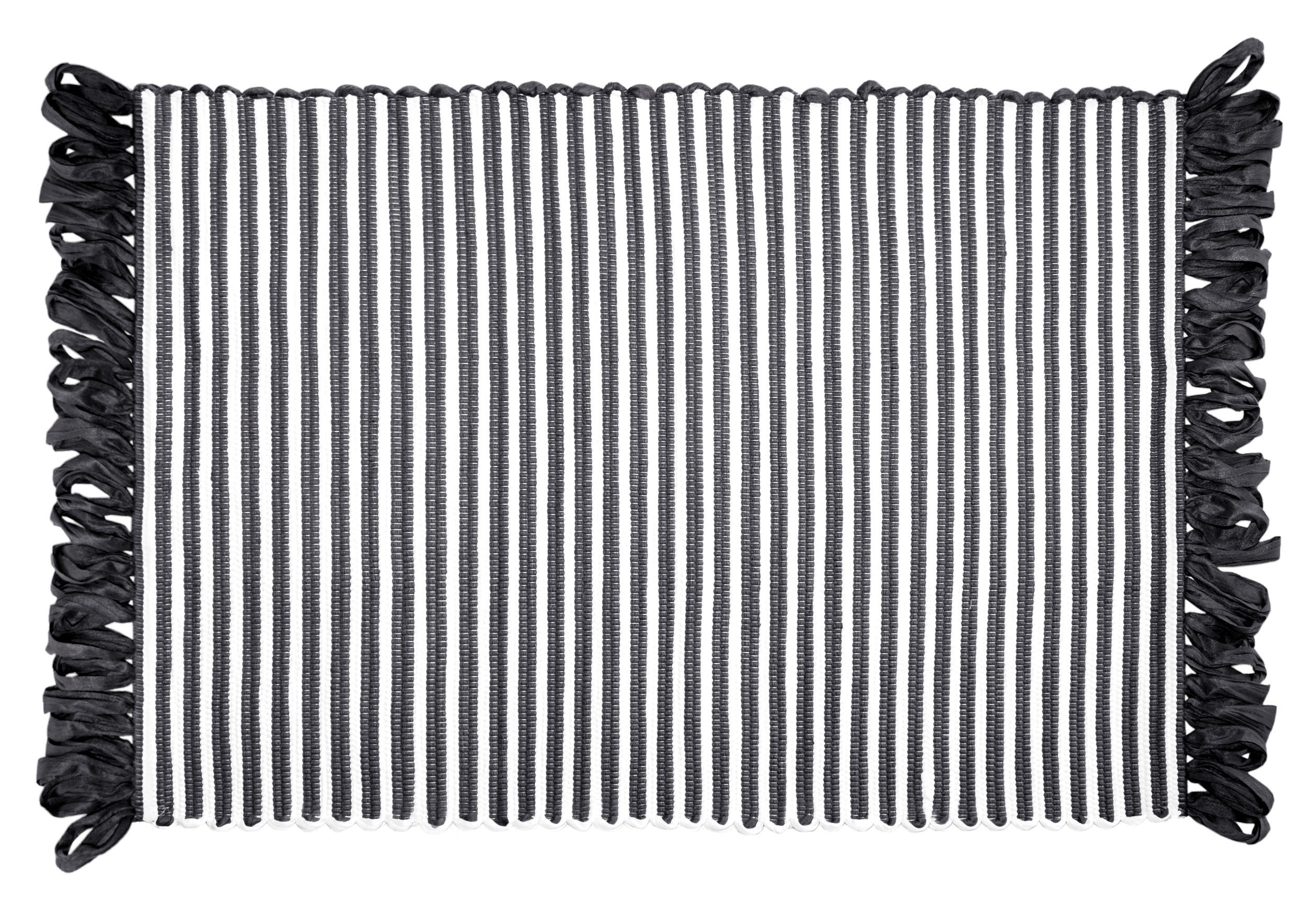 HANDGEWEBTER Läufer 50x70 cm Schwarz - Schwarz, Naturmaterialien/Textil (50/70cm) - Lashuma