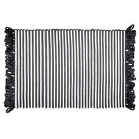 HANDGEWEBTER Läufer 50x70 cm Schwarz - Schwarz, Naturmaterialien/Textil (50/70cm) - Lashuma