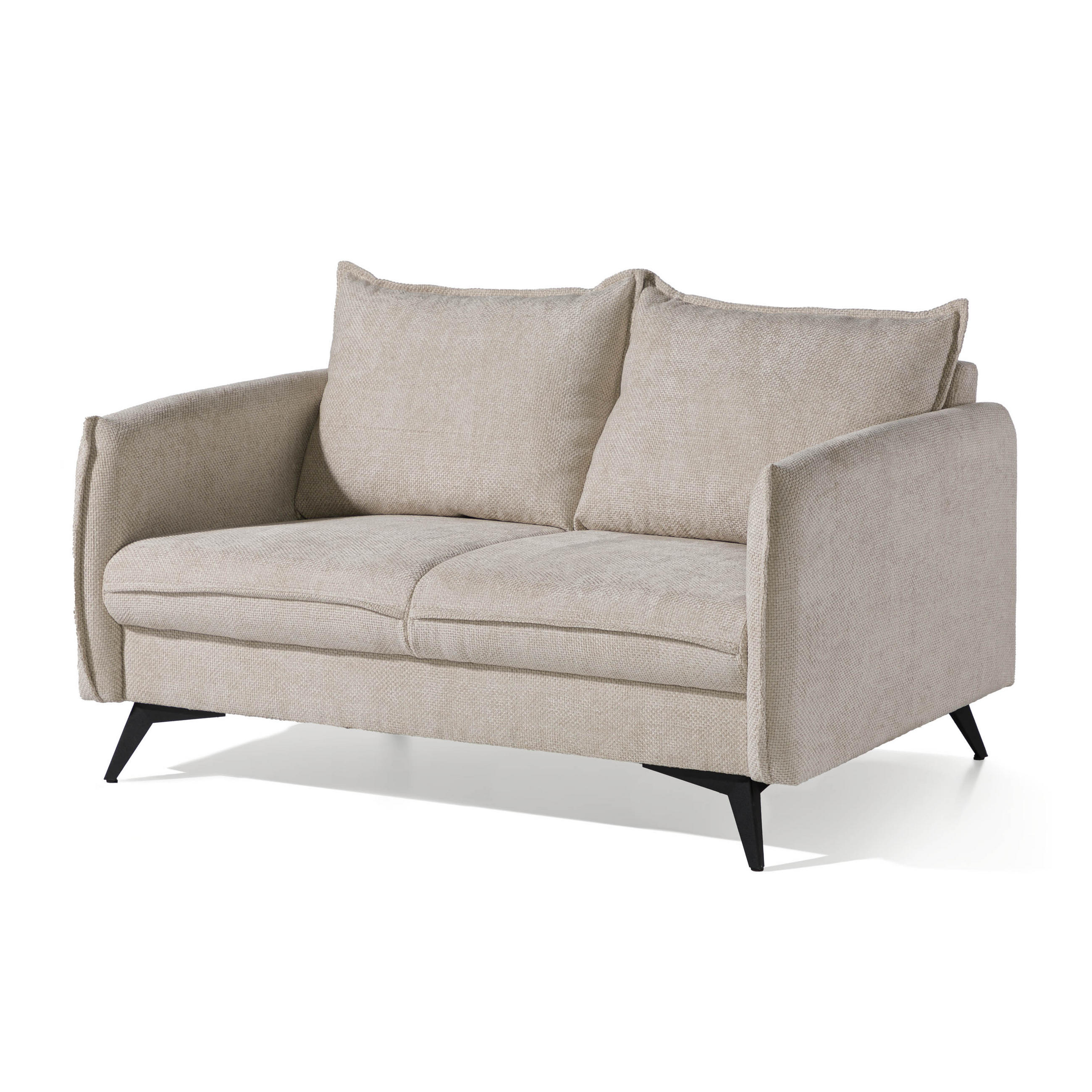 SOFA 2-Sitzer Chenille 138x100x86 beige OLIVIA - Beige, Kunststoff (138/86/100cm) - Massivmoebel24