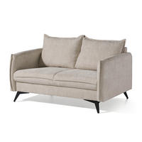 SOFA 2-Sitzer Chenille 138x100x86 beige OLIVIA - Beige, Kunststoff (138/86/100cm) - Massivmoebel24