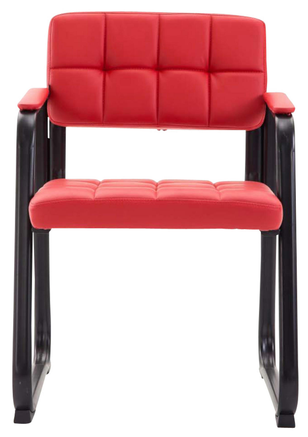 BESUCHERSTÜHLE Canam - 2er Set Kunstleder rot - Rot/Schwarz, Textil/Metall (59/84/58cm) - TPFLiving