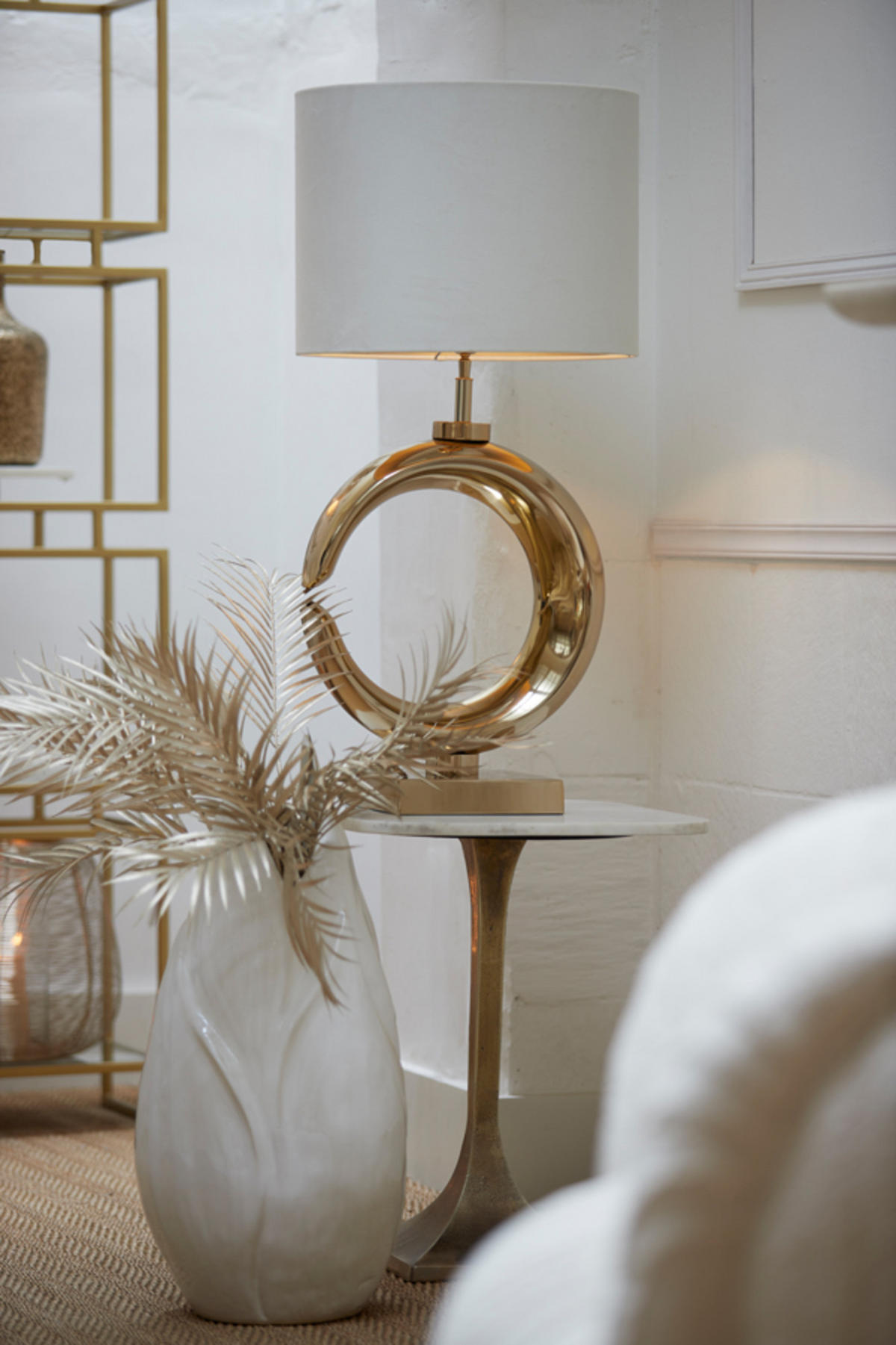 LAMPENFUSS Mond Gold Ø37/60 cm - Goldfarben, Metall (37/20/60cm) - Light & Living