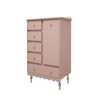 DĚTSKÁ KOMODA Babushka Rose - růžová, kompozitní dřevo (84/140/50cm) - Petits-meubles