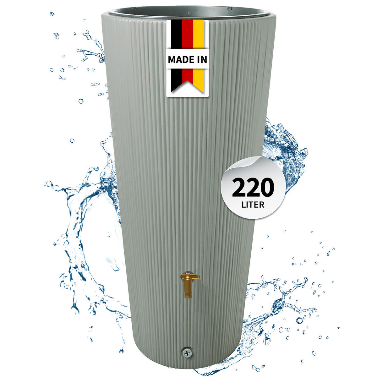 2IN1 Regentonne 220 L, agave inkl. Pflanzschale - Grün, Kunststoff (58/120/58cm) - 4rain