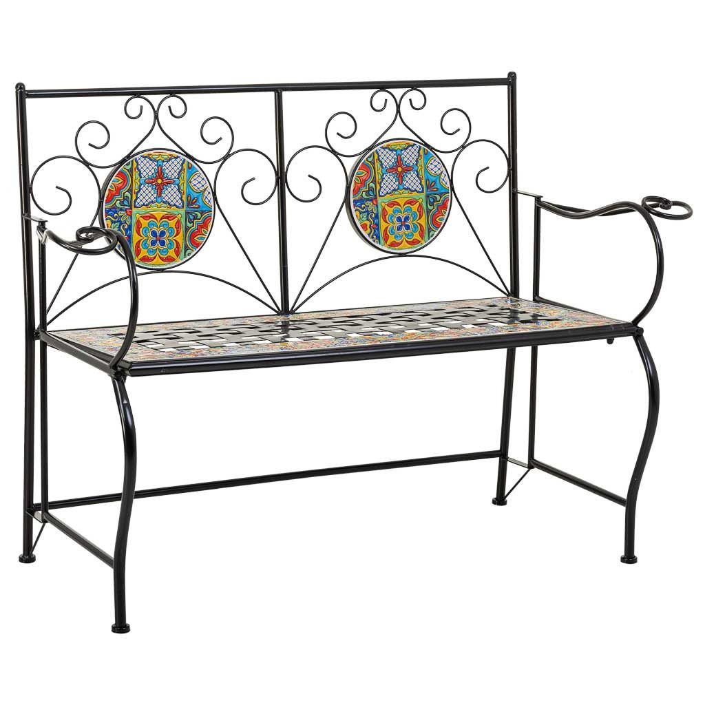 BANK, schwarz, 110x50x88cm - Schwarz, Metall (110/88/50cm) - Wanderlust